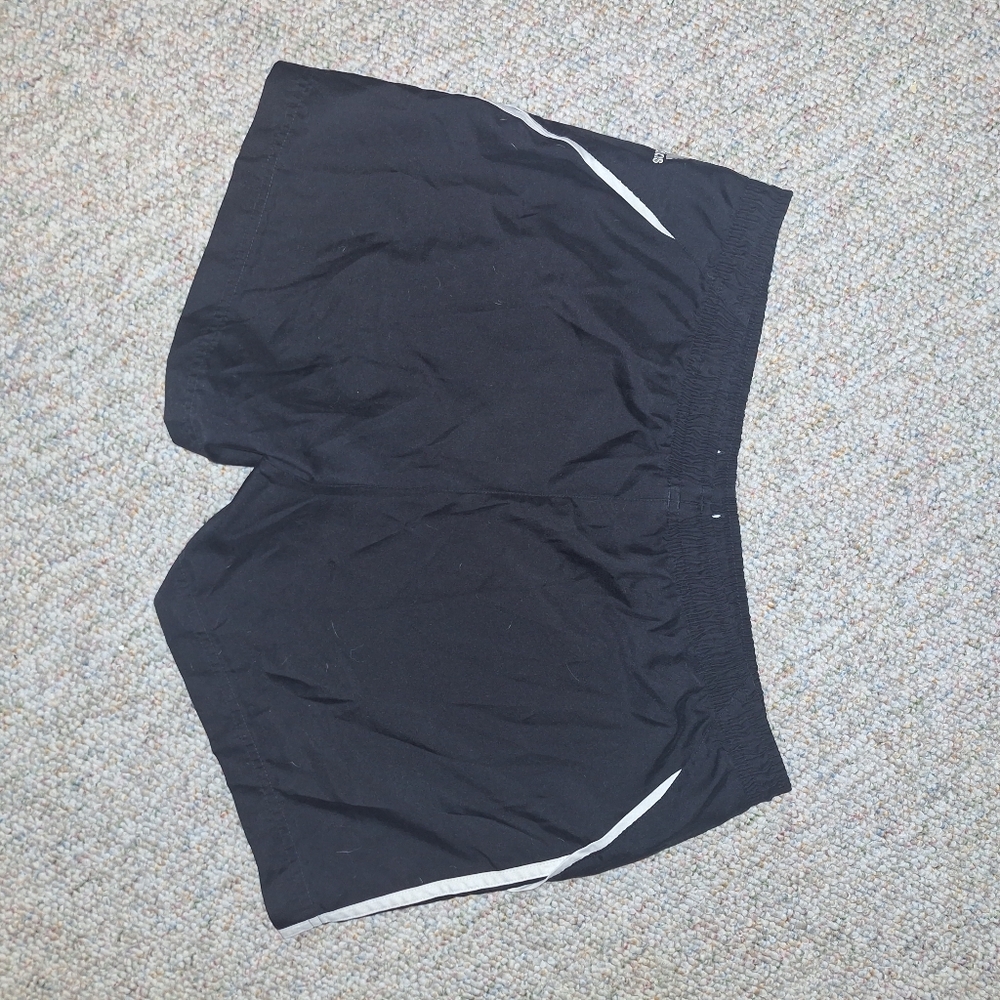 Adidas Black Athletic Shorts with White Accents